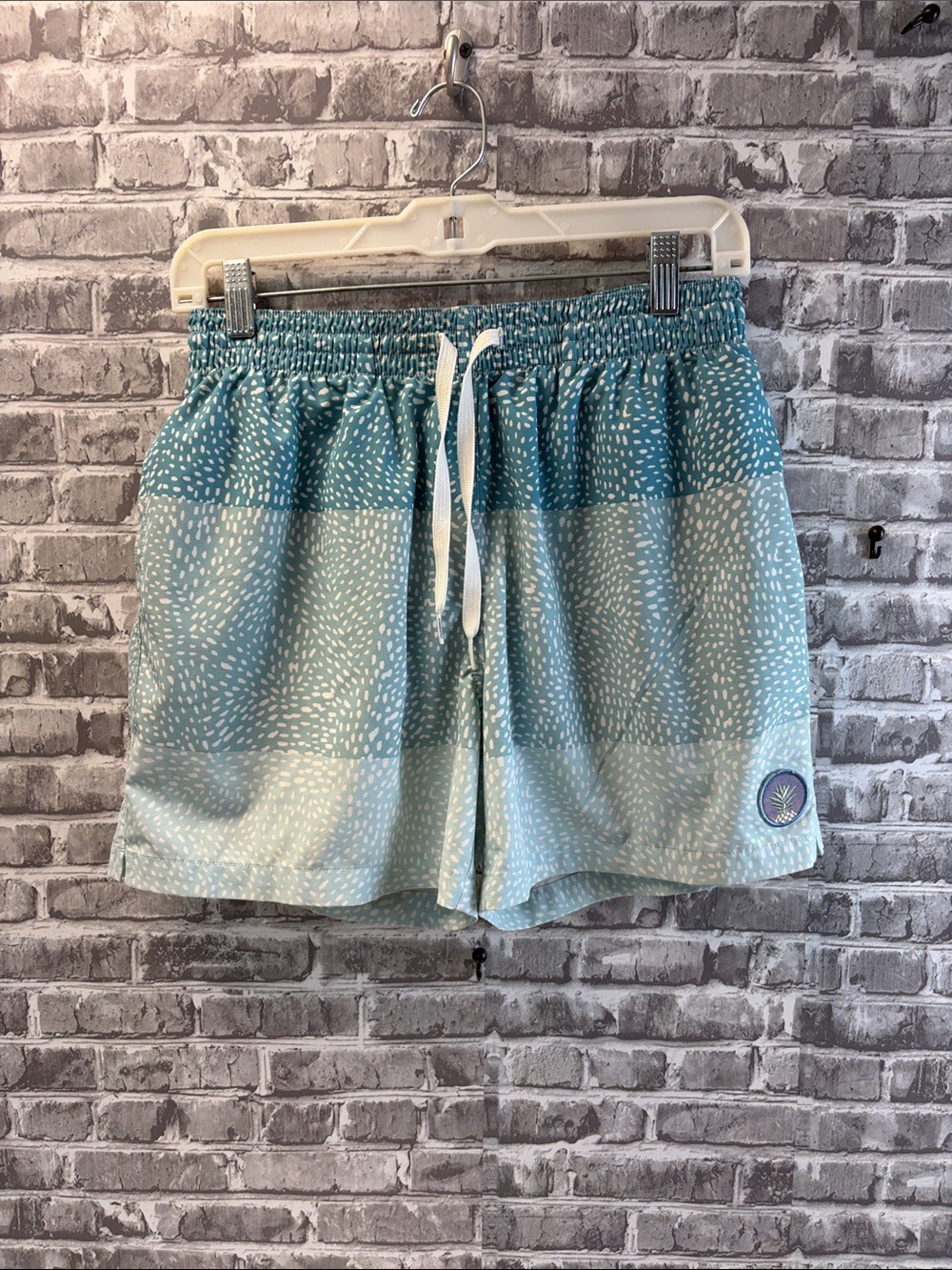 chubbies‎ Teal Patterned Athletic Shorts with Drawstring
